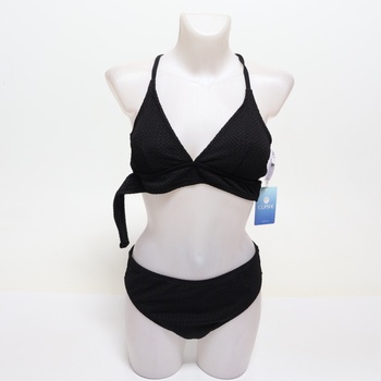 Dámske bikiny CUPSHE, výstrih do V, trojuholníkový vzor, ​​široké, podprsenka, šnurovací, stredný