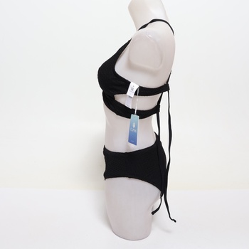 Dámske bikiny CUPSHE, výstrih do V, trojuholníkový vzor, ​​široké, podprsenka, šnurovací, stredný