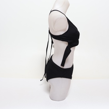 Dámske bikiny CUPSHE, výstrih do V, trojuholníkový vzor, ​​široké, podprsenka, šnurovací, stredný