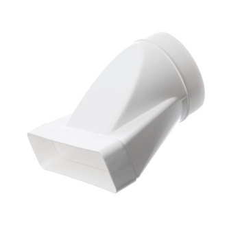 Ø 125 mm – 220 x 55 mm Adaptér pre okrúhle na obdĺžnikové rúrky – PVC Ø 125 mm-220x55 mm Dlhý