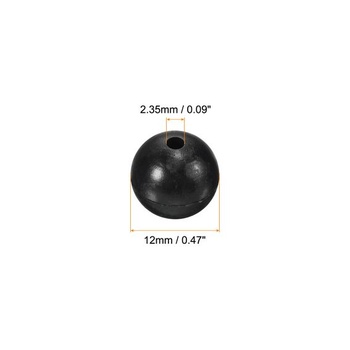 PATIKIL 200 kusov horúcich rybárskych korálikov, okrúhle 12 mm, čierne
