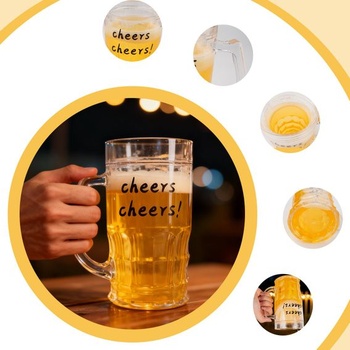 Falošné pivné poháre, 400 ml, dvojvrstvové, vtipný pivný hrnček, plastový, falošný dvojitý pivný