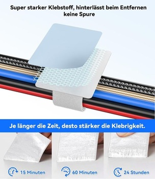Odnímateľný organizér káblov pod stôl 2025, 【Ultralepiaci】 Držiaky káblov, Samolepiace suché zipsy,