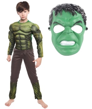 Detský kostým Svalnatý Hulk s maskou 110-122 M