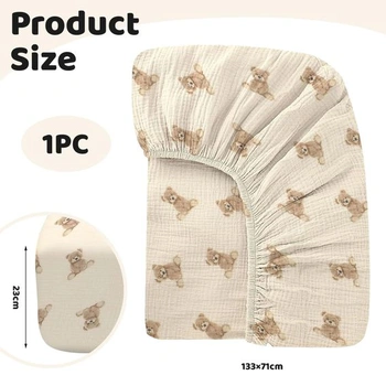 Mušelínové prostěradlo o rozměrech 52 x 28 palců na matraci do postýlky, 100% bavlna, měkké, boho