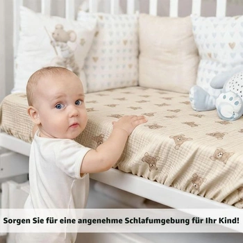 Mušelínové prostěradlo o rozměrech 52 x 28 palců na matraci do postýlky, 100% bavlna, měkké, boho