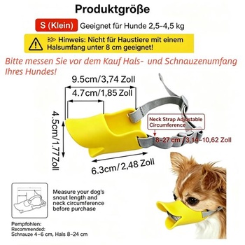 Náhubok pre psa, veľkosť S, nastaviteľný popruh, zabraňuje hryzeniu, štekanie a žuvanie, žltý,