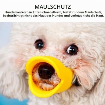 Náhubok pre psa, veľkosť S, nastaviteľný popruh, zabraňuje hryzeniu, štekanie a žuvanie, žltý,