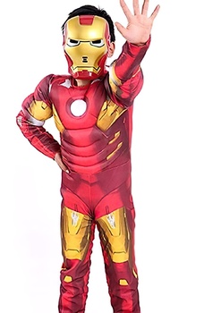 Detský kostým Svalnatý Iron man s maskou 122-134 L