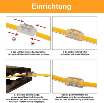 20dielne 2pinové 8mm LED konektory Silkwish – COB/SMD konektory pre LED pásky, 2pinové rohové
