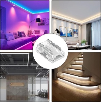 20dielne 2pinové 8mm LED konektory Silkwish – COB/SMD konektory pre LED pásky, 2pinové rohové