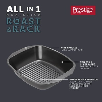 Prestige Large Roaster – Plech s nepřilnavým povrchem a integrovaným pekáčem, 42 x 34,5 x 9 cm,