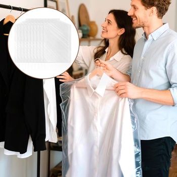10 plastových tašiek na odevy 60x90cm, priehľadné tašky na obleky, tašky na odevy, závesné poťahy na