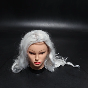 Vlnitá parochňa Sofeiyan, 70 cm dlhá biela parochňa s centrálnou časťou, dámske parochne, žiaruvzdorné