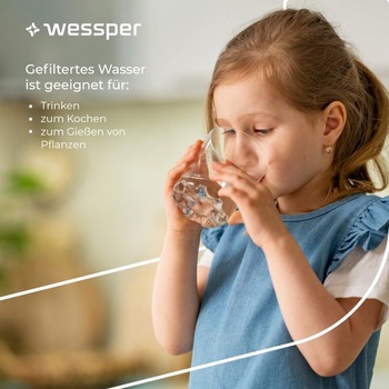 Wessper filtračná kanvica na vodu do dverí chladničky 2,7 ​​l s LED displejom - čierna