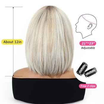 Krátka parochňa OUFEI platinová blond