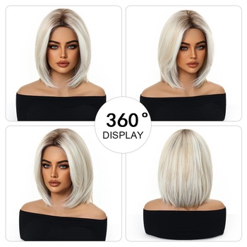 Krátka parochňa OUFEI platinová blond