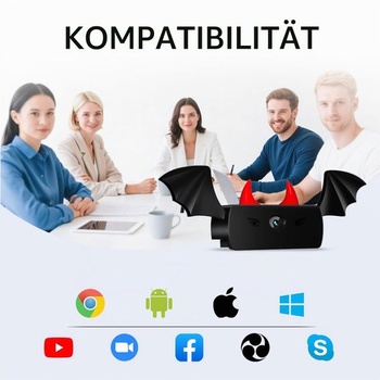 Webová kamera Diccik Full HD 1080p, USB PC kamera s dvoma mikrofónmi, Plug & Play pre stolný
