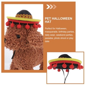 ERINGOGO 3dielny halloweensky mexický sombrero pre domácich miláčikov, zábavný kostým, klobúk pre