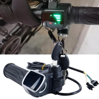 Páčka plynu pre elektrobicykle, 48 V, páčka rýchlosti s ukazovateľom napätia a prúdu