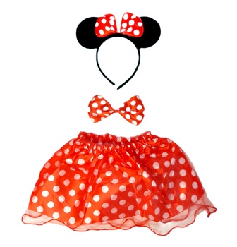 Detský kostým Myška Minnie s motýlikom 3v1