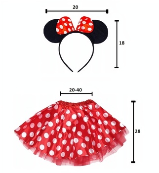 Detský kostým Myška Minnie s motýlikom 3v1
