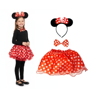 Detský kostým Myška Minnie s motýlikom 3v1
