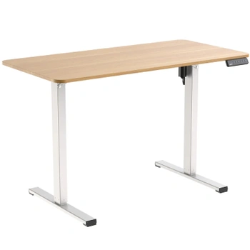 Výškovo nastaviteľný stôl FQ2M-1260-EUV2, 120 x 60 cm, javor/biely - A
