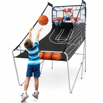 Skladací basketbalový arkádový automat SP38225WH, 110 x 208 x 206 cm, biely - A