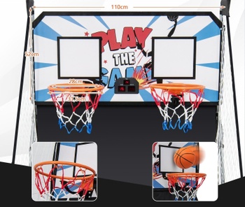 Skladací basketbalový arkádový automat SP38225WH, 110 x 208 x 206 cm, biely - A