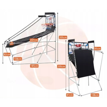 Skladací basketbalový arkádový automat SP38225WH, 110 x 208 x 206 cm, biely - A