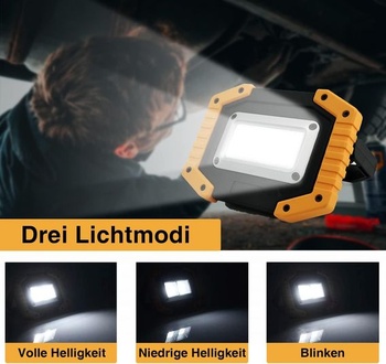 Tekstap LED pracovné svetlo, dobíjacia kempingová lampa, prenosné, 2xCOB 30W 1500LM LED pracovné