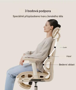 Ergonomická kancelárska stolička BS5W-M2, zo sieťoviny, marhuľa - N