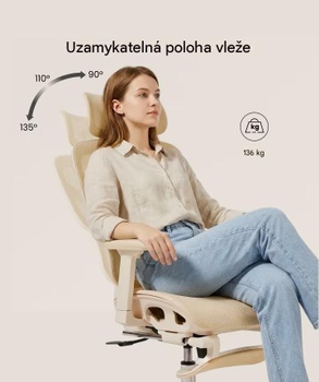 Ergonomická kancelárska stolička BS5W-M2, zo sieťoviny, marhuľa - N