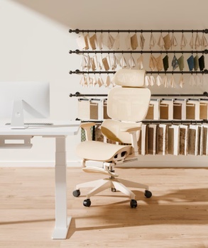Ergonomická kancelárska stolička BS5W-M2, zo sieťoviny, marhuľa - N