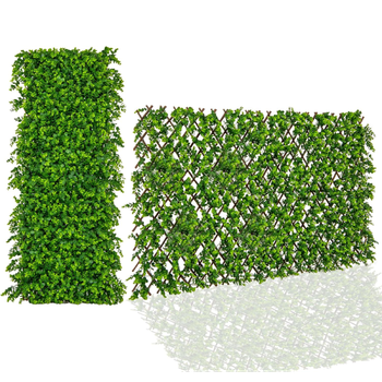Dekoratívny umelý eukalyptový plotový panel, 180 x 90 cm, zelený - A