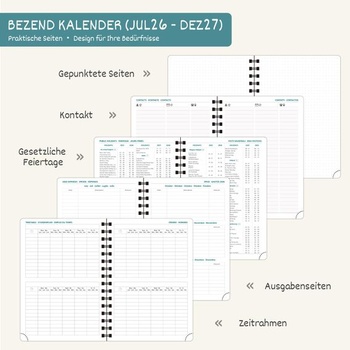 BEZEND Vreckový kalendár 2026 2027 Malý týždenný kalendár A6 15,5 x 9 cm A6 15,5 x 9 cm 2026 - 2027