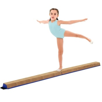 Skladacia gymnastická kladina FH10069BL, 240 cm, semišový poťah, modrá - A