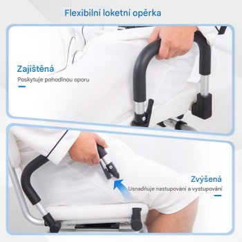 Sprchová stolička pre seniorov a osoby so zdravotným postihnutím HFK-3146, biela - A