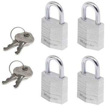 Súprava malých visiacich zámkov MASTER LOCK [s kľúčom] [4 kusy] [Rodinné balenie] [Zhodný kľúč]