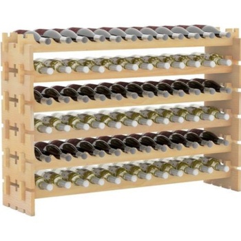 Stojan na víno JV13041NA, 6 poschodí, 72 fliaš, 120 x 29 x 79 cm, prírodný - N