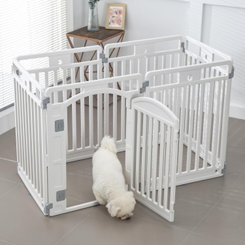 Ohrádka pre psov PPW-WHITEPEN, 6 panelov, 133 x 61,5 x 81 cm, biela - A