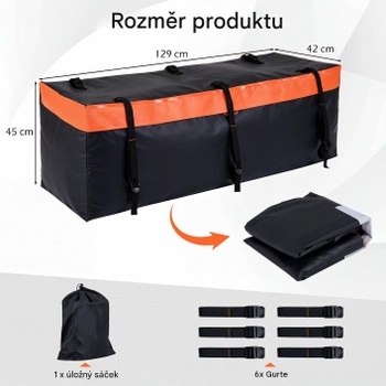 Batožinový box BU10017OR, 250 l, vodeodolný, oranžovo/čierna - A