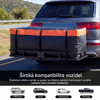 Batožinový box BU10017OR, 250 l, vodeodolný, oranžovo/čierna - A