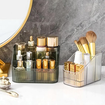 DASITON Organizér na make-up, Kozmetický organizér s 5 priehradkami, Akrylový kozmetický úložný