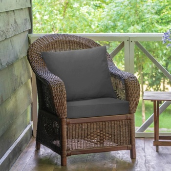 Súprava 2 odnímateľných vankúšov na záhradné kreslo HZ10597DE-GR, 64 x 64 cm, tmavo šedá - N