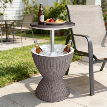 Odkladací stolík 10053467_127, s funkciou chladenia, 30 l, 82 x 48,5 x 48,5 cm, béžový - N
