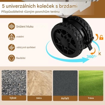 Skladací prepravný vozík s nastaviteľnou rukoväťou JV12891WH, 150 l, 85 x 50 x 56 cm, biely - A