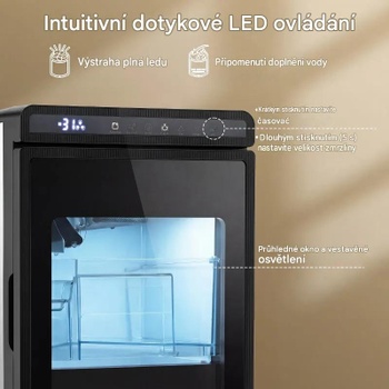 Výrobník ľadu ES10775DE-SL, kocky 4 cm, 150 ks/24 h, čierno/strieborný - A