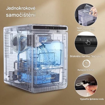 Výrobník ľadu ES10775DE-SL, kocky 4 cm, 150 ks/24 h, čierno/strieborný - A